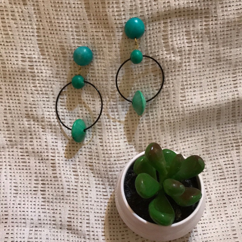 💚Green & Black earrings